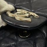 シャネル CHANEL ラグジュアリーライン ショルダーバッグ A49889 ネイビー シルバー金具 カーフ レディース