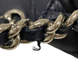 シャネル CHANEL ラグジュアリーライン ショルダーバッグ A49889 ネイビー シルバー金具 カーフ レディース