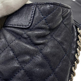 シャネル CHANEL ラグジュアリーライン ショルダーバッグ A49889 ネイビー シルバー金具 カーフ レディース