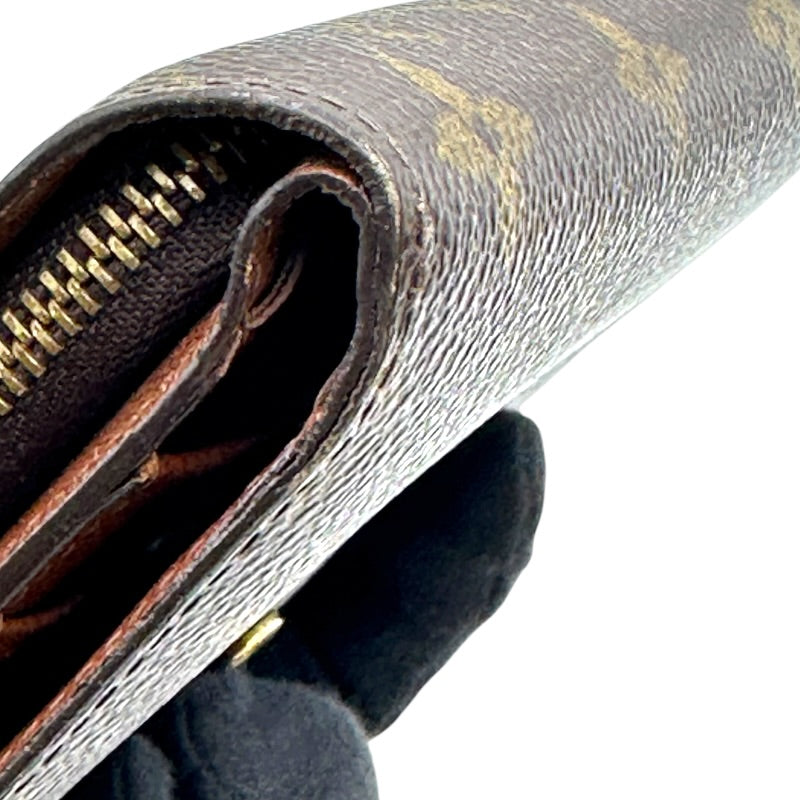 Louis Vuitton パピエジップ　二つ折り財布 ダークブラウン LOUIS VUITTON ルイヴィトン ポルト・パピエ・ジップ モノグラム二