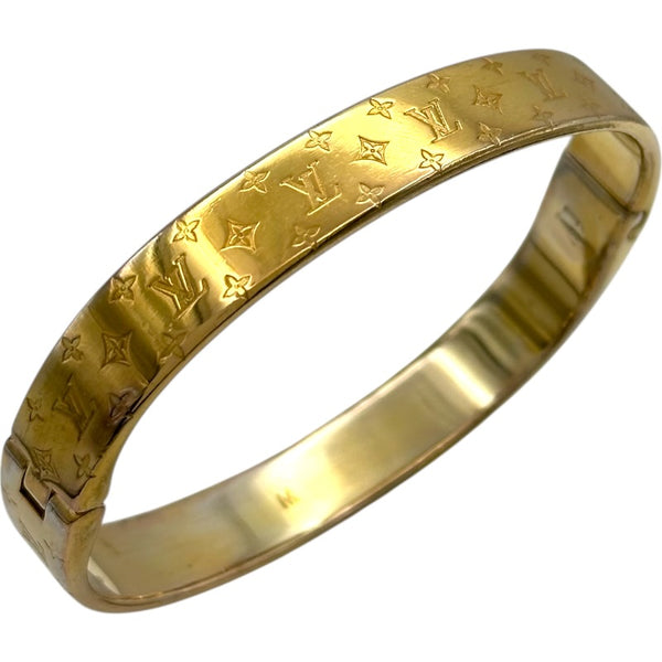 ルイ・ヴィトン LOUIS VUITTON カフ・ナノグラム M ゴールド メタル