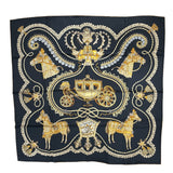 エルメス HERMES カレ90 Paperoles ブラック/ベージュ シルク レディース スカーフ
