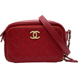 シャネル CHANEL ビジネスフィニティ カメラバッグ AS1230 23番台 レッド ゴールド金具 キャビアスキン レディース ショルダーバッグ
