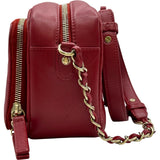 シャネル CHANEL ビジネスフィニティ カメラバッグ AS1230 23番台 レッド ゴールド金具 キャビアスキン レディース ショルダーバッグ