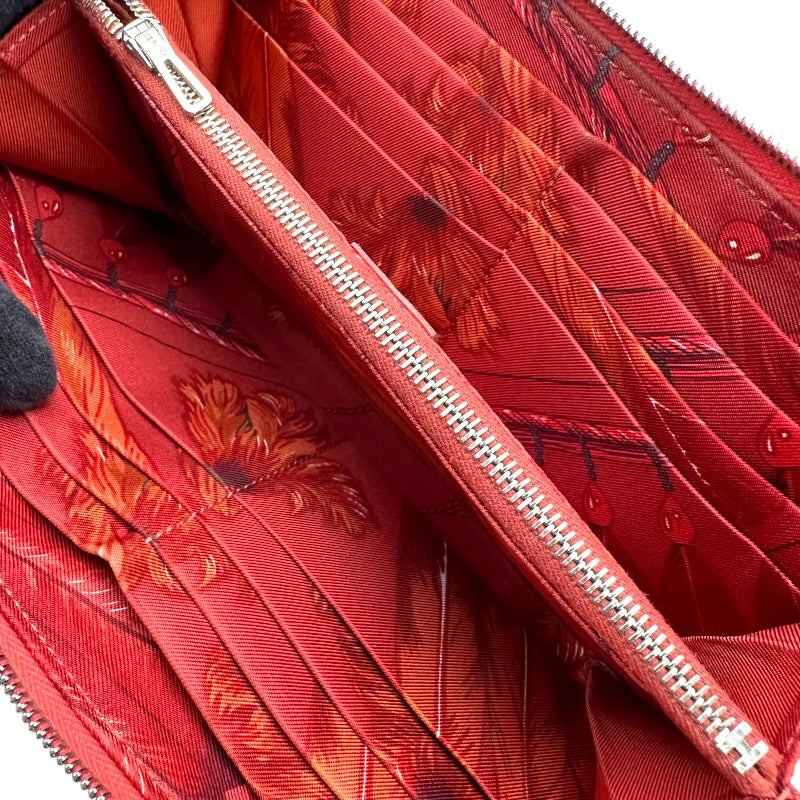 エルメス HERMES アザップロングシルクイン T刻 ローズジャイプール シルバー金具 ヴォーエプソン レディース 長財布 エルメス HERMES アザップロングシルクイン T刻 ローズジャイプール