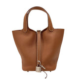 エルメス HERMES ピコタンロックPM K刻 ゴールド シルバー金具 トリヨンクレマンス レディース ハンドバッグ