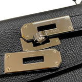 エルメス HERMES ケリー28 外縫い B刻 ブラック シルバー金具 エプソン レディース ハンドバッグ ショルダーバッグ