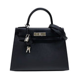 エルメス HERMES ケリー28 外縫い B刻 ブラック シルバー金具 エプソン レディース ハンドバッグ ショルダーバッグ