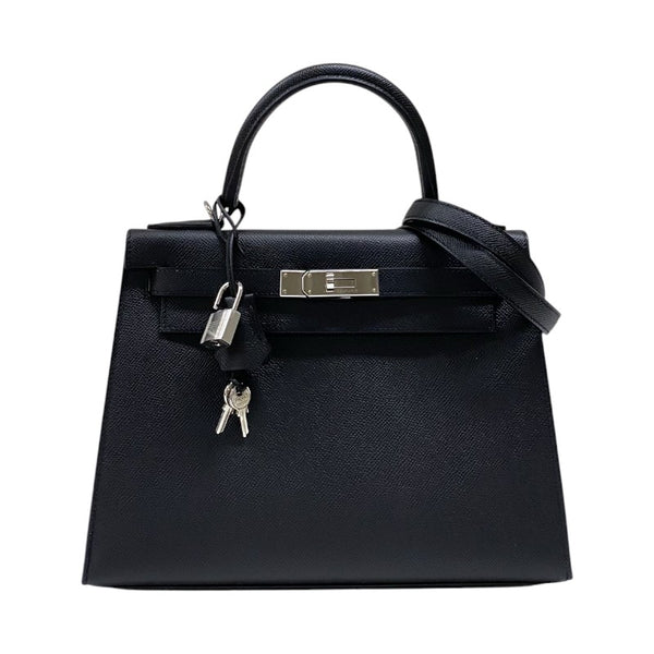 エルメス HERMES ケリー28 外縫い B刻 ブラック シルバー金具 エプソン