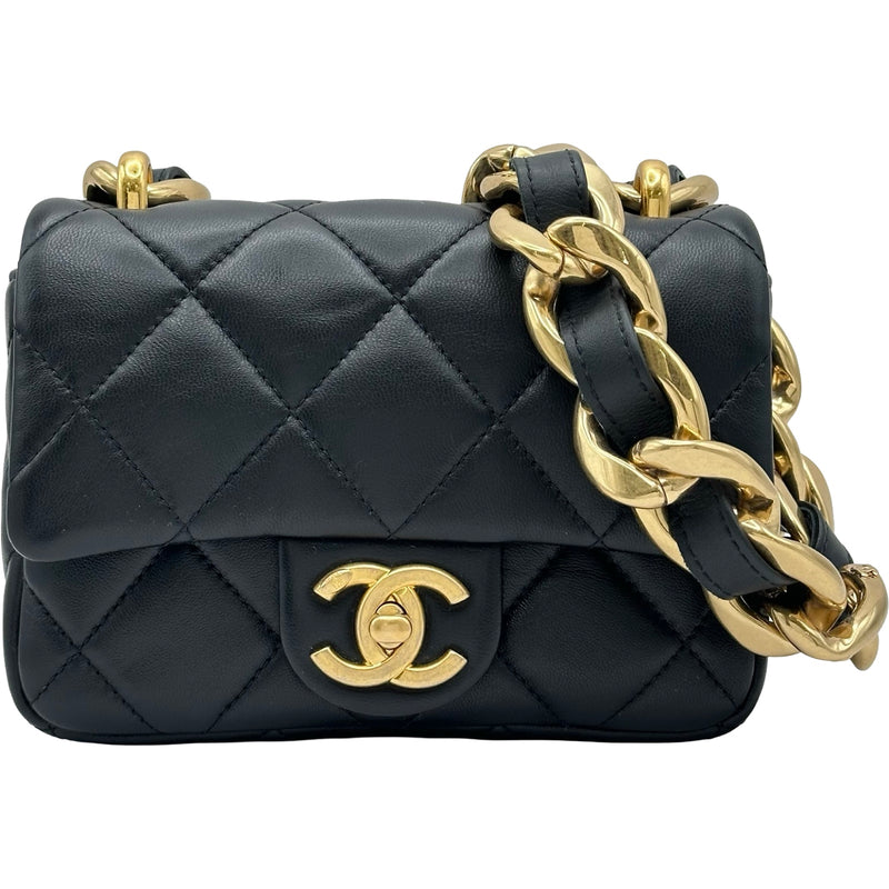 シャネル CHANEL マトラッセ スモールフラップバッグ AS3213 ブラック