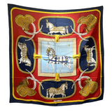 エルメス HERMES カレ90 GRAND APPARAT ネイビー/レッド/イエロー シルク レディース スカーフ