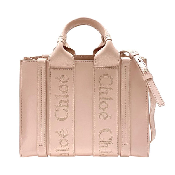クロエ Chloe ウッディスモールトート ピンクベージュ カーフ