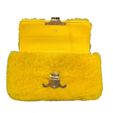 セリーヌ CELINE チェーンショルダーバッグ　クロード 197993 イエロー　ゴールド金具 シアリング レディース ショルダーバッグ