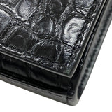 サンローラン SAINT LAURENT モノグラムチェーンウォレット 377829 ブラック シルバー金具 クロコエンボスレザー レディース ショルダーバッグ