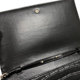 サンローラン SAINT LAURENT モノグラムチェーンウォレット 377829 ブラック シルバー金具 クロコエンボスレザー レディース ショルダーバッグ