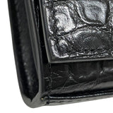 サンローラン SAINT LAURENT モノグラムチェーンウォレット 377829 ブラック シルバー金具 クロコエンボスレザー レディース ショルダーバッグ
