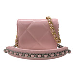 シャネル CHANEL CHANEL19 フラップコインパース AP1787 ピンク シルバー・ゴールド金具 シャイニーラムスキン レディース カードケース
