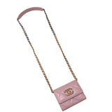 シャネル CHANEL CHANEL19 フラップコインパース AP1787 ピンク シルバー・ゴールド金具 シャイニーラムスキン レディース カードケース