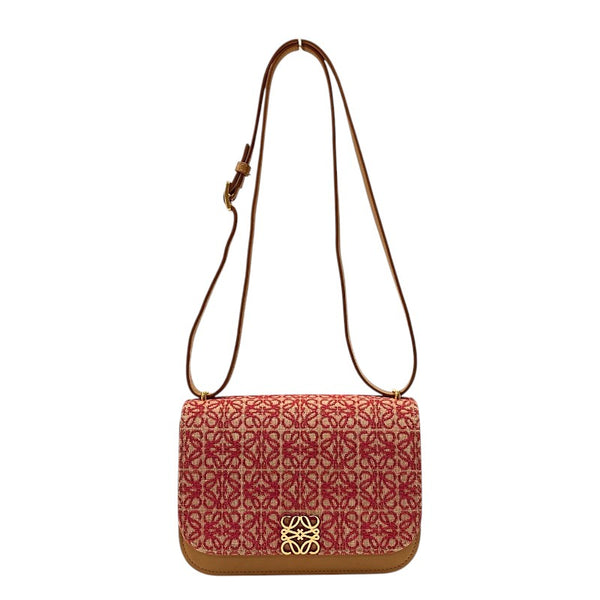 ロエベ LOEWE ゴヤバッグ・スモール レッド×キャメル ゴールド金具 ジャガード カーフ レディース ショルダーバッグ ロエベ LOEWE ゴヤバッグ・スモール レッド×キャメル ゴールド金具
