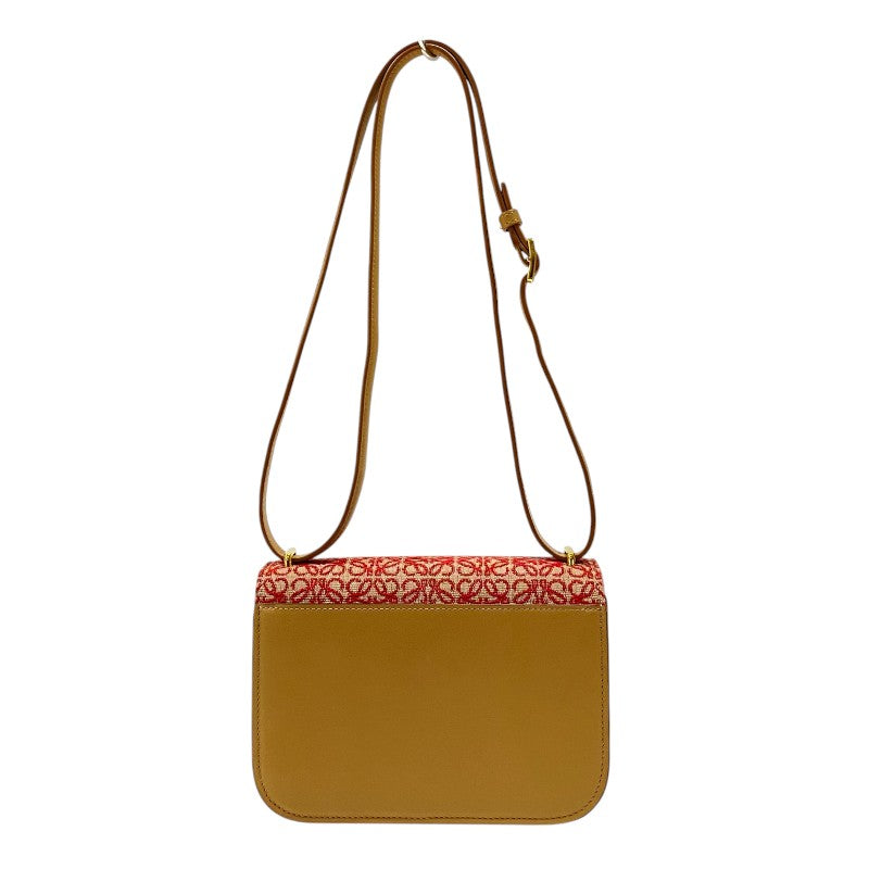 LA06 ロエベ極美品 ヴィンテージ ハンドバック ゴールド金具 ロエベ LOEWE ゴヤバッグ・スモール レッド×キャメル ゴールド金具