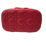 クリスチャン・ディオール Christian Dior DIOR TRAVEL ヴァニティ スモール S5488 レッド カナージュラムスキン レディース ハンドバッグ