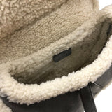 クリスチャン・ディオール Christian Dior サドルバッグ Ｍ0446 グレー ゴールド金具 ムートンレザー レディース ショルダーバッグ