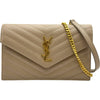 サンローラン SAINT LAURENT エンベロープ チェーンウォレット 742920 ベージュ グレインカーフ レディース ショルダーバッグ