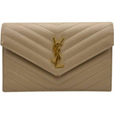サンローラン SAINT LAURENT エンベロープ チェーンウォレット 742920 ベージュ グレインカーフ レディース ショルダーバッグ