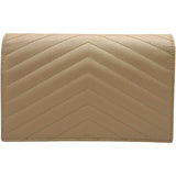 サンローラン SAINT LAURENT エンベロープ チェーンウォレット 742920 ベージュ グレインカーフ レディース ショルダーバッグ