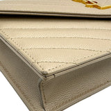 サンローラン SAINT LAURENT エンベロープ チェーンウォレット 742920 ベージュ グレインカーフ レディース ショルダーバッグ