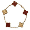 ヴァンクリーフ＆アーペル Van Cleef & Arpels ヴィンテージアルハンブラブレス5P ピンクゴールド Au750 カーネリアン ジュエリー