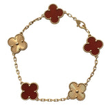 ヴァンクリーフ＆アーペル Van Cleef & Arpels ヴィンテージアルハンブラブレス5P ピンクゴールド Au750 カーネリアン ジュエリー