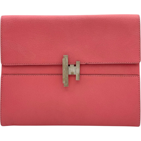 エルメス HERMES シネティック クラッチ C刻 ローズエテ SV金具  