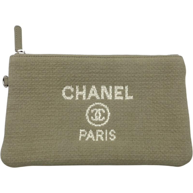 シャネル CHANEL ドーヴィルMM A67001 グレー×SV金具 キャンバス