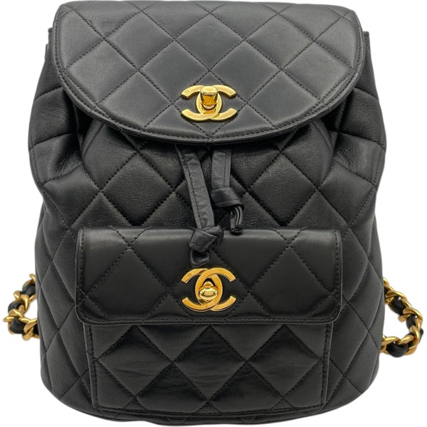 CHANEL リュック♡ シャネル CHANEL マトラッセ リュックサック 3番台 ブラック GD金具