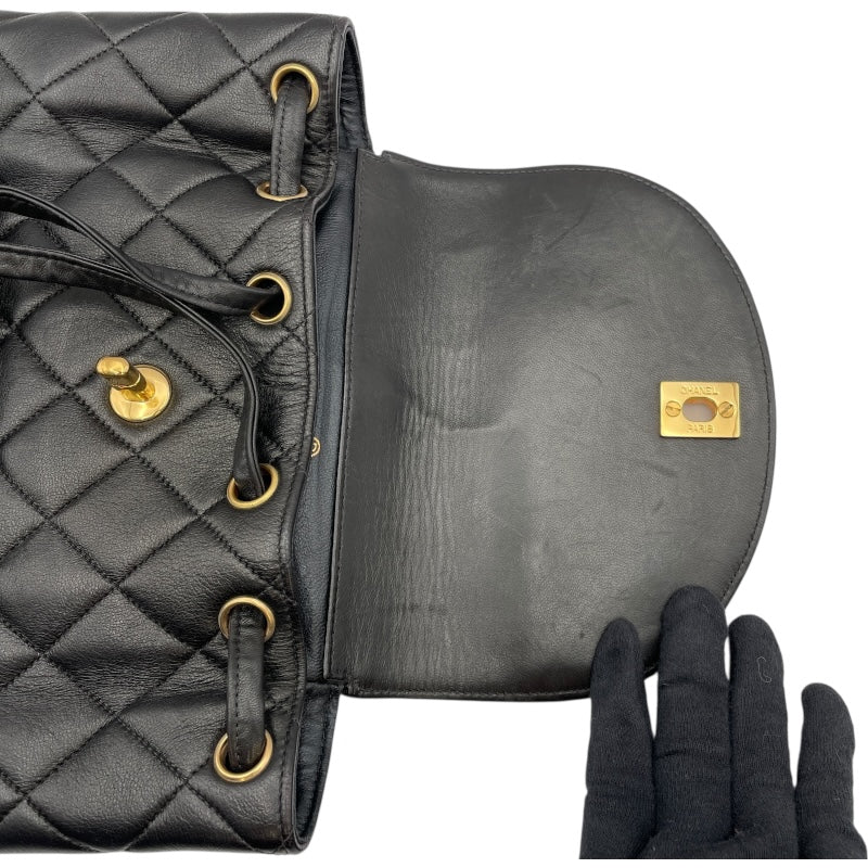 シャネル CHANEL マトラッセ リュックサック 3番台 ブラック GD金具