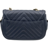 シャネル CHANEL Vステッチ ショルダー 26番台 ネイビー GD金具 カーフ レディース ショルダーバッグ