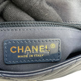 シャネル CHANEL Vステッチ ショルダー 26番台 ネイビー GD金具 カーフ レディース ショルダーバッグ