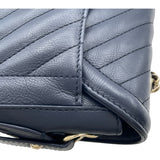 シャネル CHANEL Vステッチ ショルダー 26番台 ネイビー GD金具 カーフ レディース ショルダーバッグ