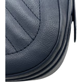 シャネル CHANEL Vステッチ ショルダー 26番台 ネイビー GD金具 カーフ レディース ショルダーバッグ