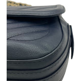 シャネル CHANEL Vステッチ ショルダー 26番台 ネイビー GD金具 カーフ レディース ショルダーバッグ