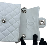 シャネル CHANEL ミニマトラッセ18 A01115 5番台 ホワイト SV金具 ラムスキン レディース ショルダーバッグ