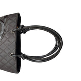 シャネル CHANEL カンボンライントートミディアム A25167 10番台 ブラウン SV金具 カーフ レディース トートバッグ