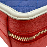シャネル CHANEL CCフィグリー バニティ A93342 26番台 ブルー/レッド/ホワイト GD金具 キャビア レディース ショルダーバッグ