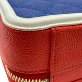 シャネル CHANEL CCフィグリー バニティ A93342 26番台 ブルー/レッド/ホワイト GD金具 キャビア レディース ショルダーバッグ