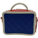 シャネル CHANEL CCフィグリー バニティ A93342 26番台 ブルー/レッド/ホワイト GD金具 キャビア レディース ショルダーバッグ