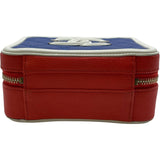 シャネル CHANEL CCフィグリー バニティ A93342 26番台 ブルー/レッド/ホワイト GD金具 キャビア レディース ショルダーバッグ