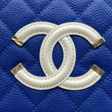 シャネル CHANEL CCフィグリー バニティ A93342 26番台 ブルー/レッド/ホワイト GD金具 キャビア レディース ショルダーバッグ