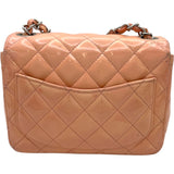 シャネル CHANEL マトラッセ チェーンショルダー 17番台 ピンクベージュ SV金具 エナメル レディース ショルダーバッグ