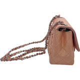 シャネル CHANEL マトラッセ チェーンショルダー 17番台 ピンクベージュ SV金具 エナメル レディース ショルダーバッグ